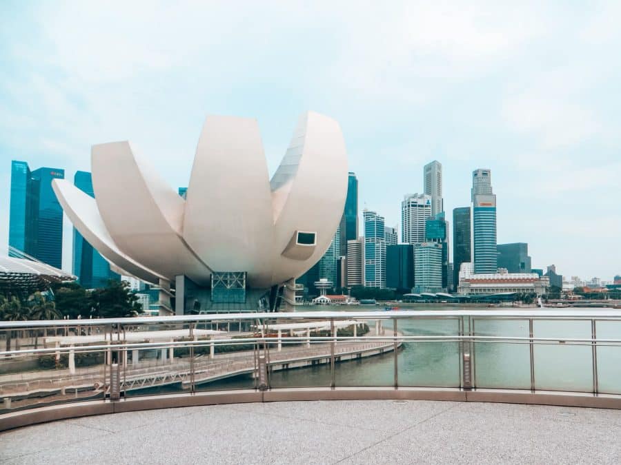 The welcoming hand of the ArtScience Museum, Marina Bay, Where to stay in Singapore