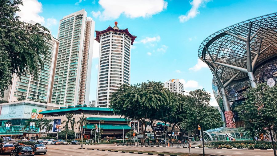 Towering skyscrapers and shopping malls on Orchard Road is where to stay in Singapore for retail therapy