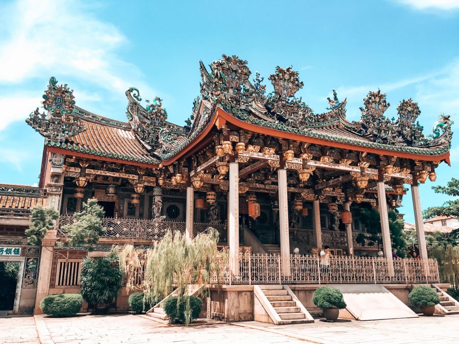 The exquisite and colourful exterior of Khoo Kongsi, Penang, Malaysia