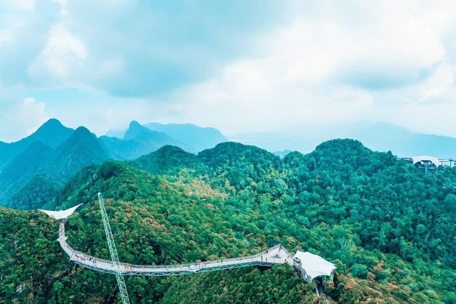 Langkawi Sky Bridge nestled amongst tropical mountain scenery is one of the most incredible places to visit in Malaysia