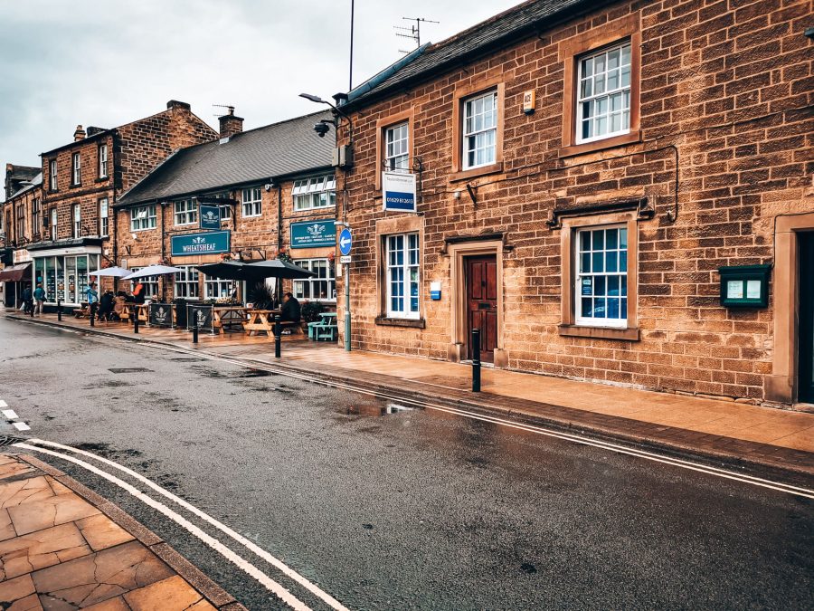 Old stone buildings lining the streets of Bakewell, Peak District