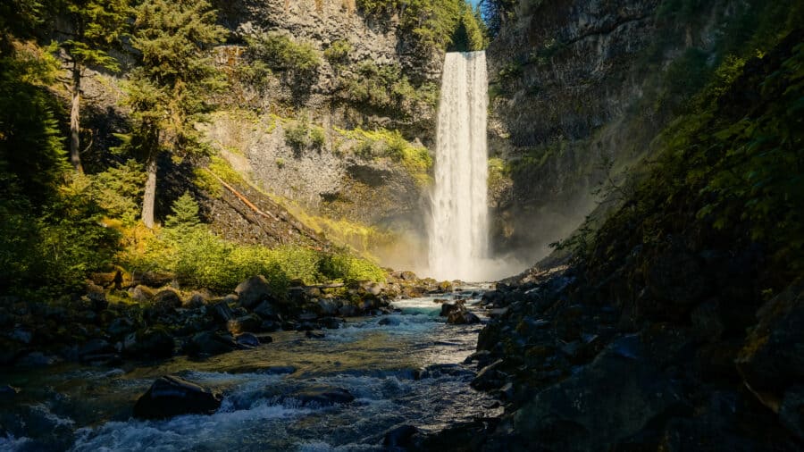 The impressive, fast-flowing Brandywine Falls is a must stop on your Calgary to Vancouver road trip