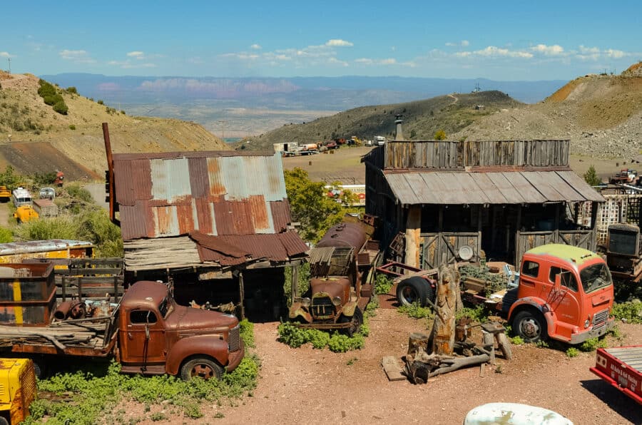 View over the Gold Mine King out to the distance, Jerome, Arizona