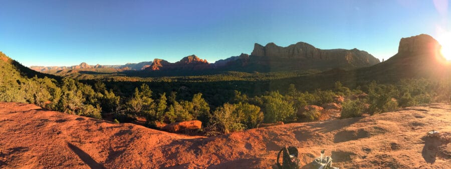 Sunrise over the magnificent red rock formations of Sedona will be a highlight of your Arizona road trip