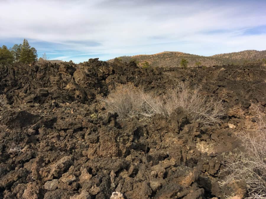 The jagged, hardened ground close to Sunset Crater, Flagstaff