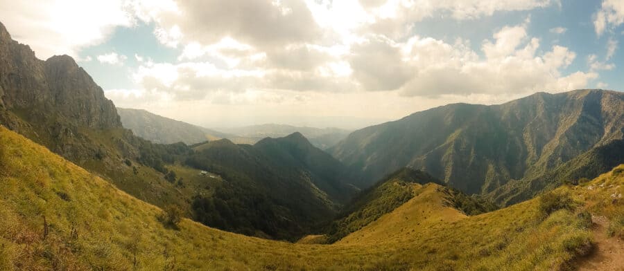 Panoramic view on our way up Botev Peak across to Ray Hut in the distance, Kalofer, one of the most breathtaking places to visit Bulgaria