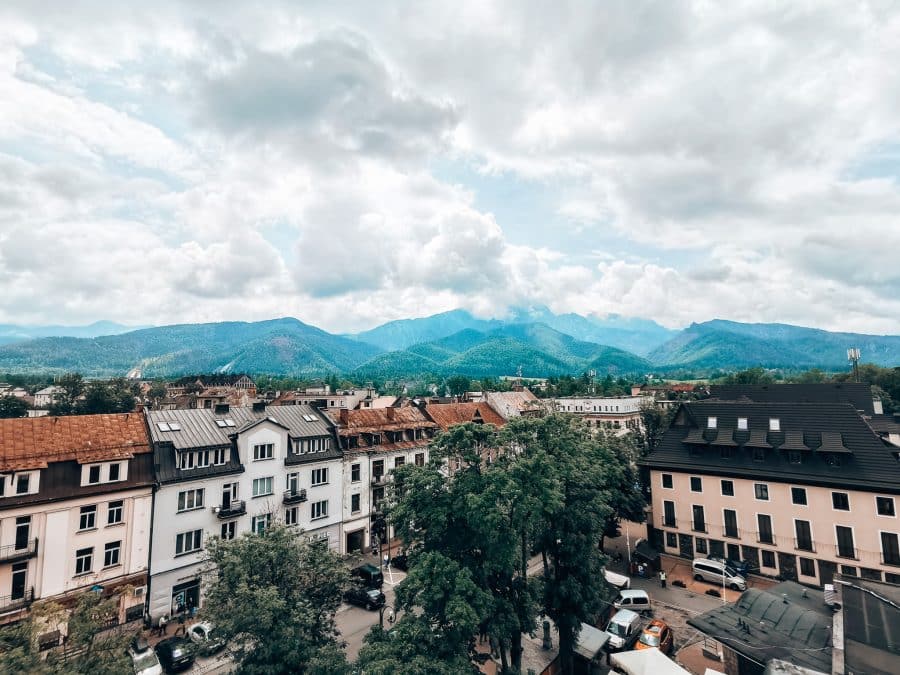 Zakopane with dramatic mountains in the background, hiking Rysy Mountain, highest peak in Poland