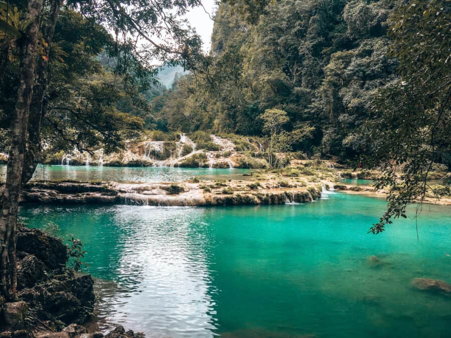 Striking turquoise cascading pools of Semuc Champey are a must-visit on your Guatemala itinerary, Lanquin