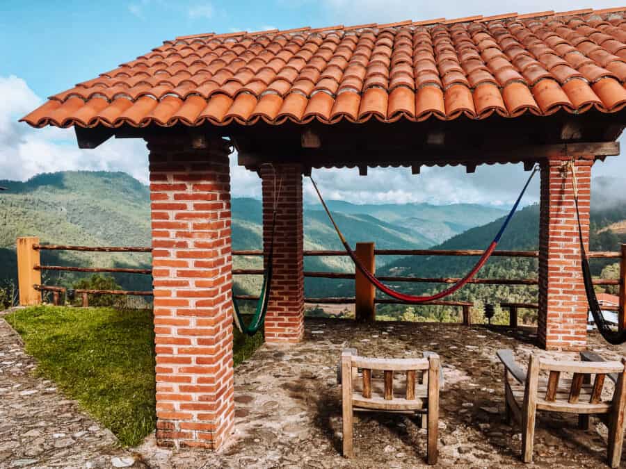 The view from Latuvi across the surrounding valley and mountains, Pueblos Mancomunados, Oaxaca, Mexico