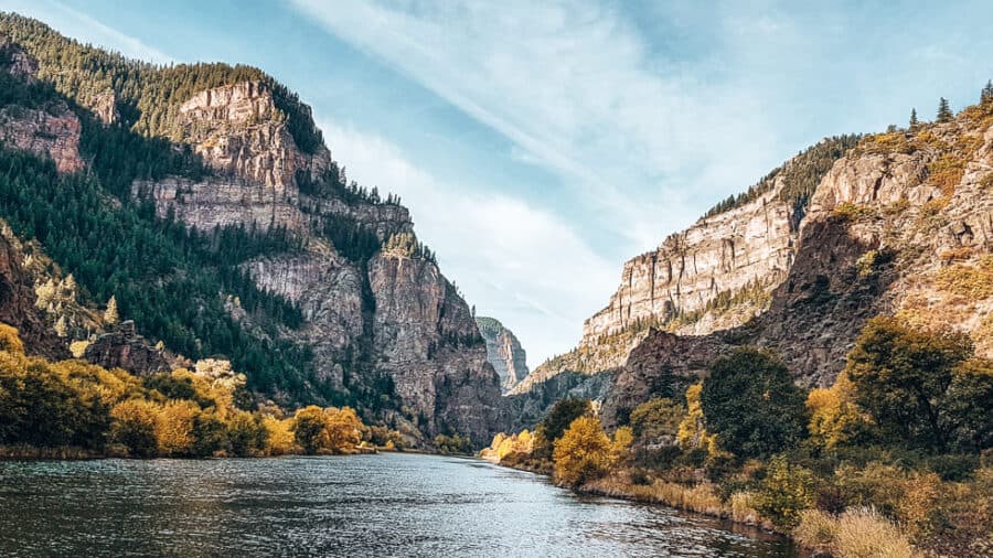 The imposing walls of the Glenwood Canyon is one of the most impressive places to visit in Colorado