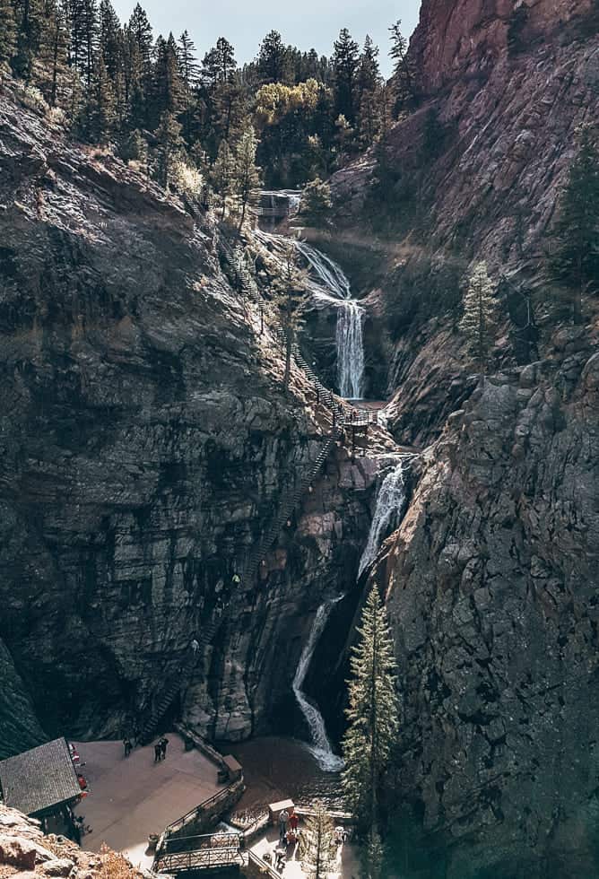 The cascading Broadmoor Seven Falls is one of the best places to visit in Colorado