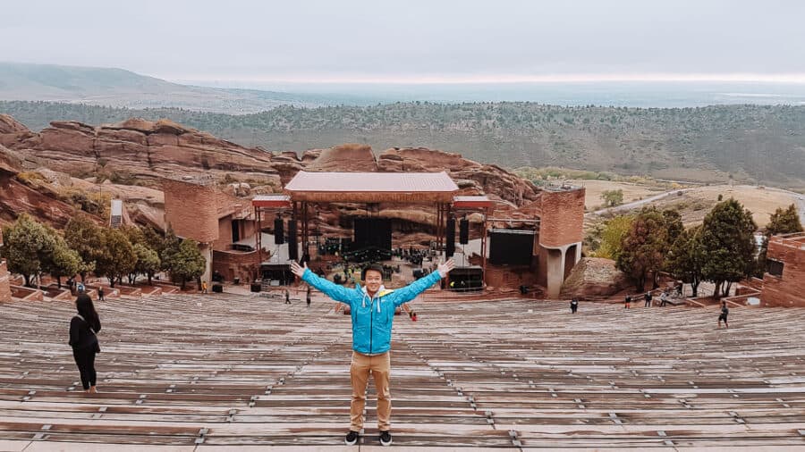 Andy stood in the Red Rock Amphitheatre, Denver, Colorado