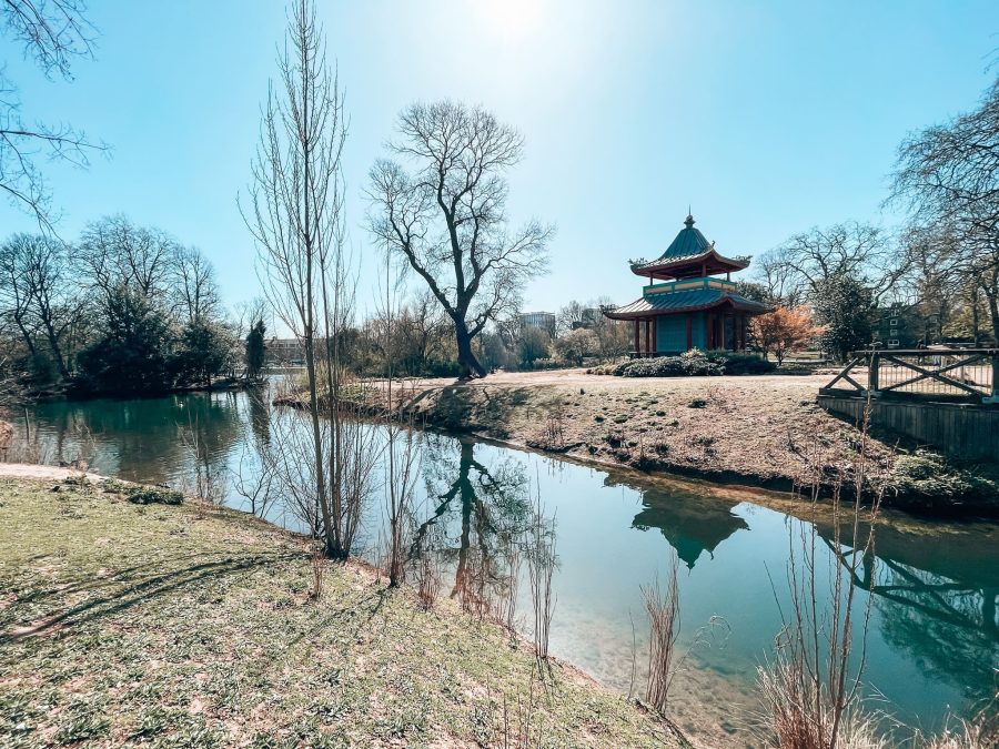 The vibrant coloured Chinese pagoda in Victoria Park is one of the best picnic spots in London