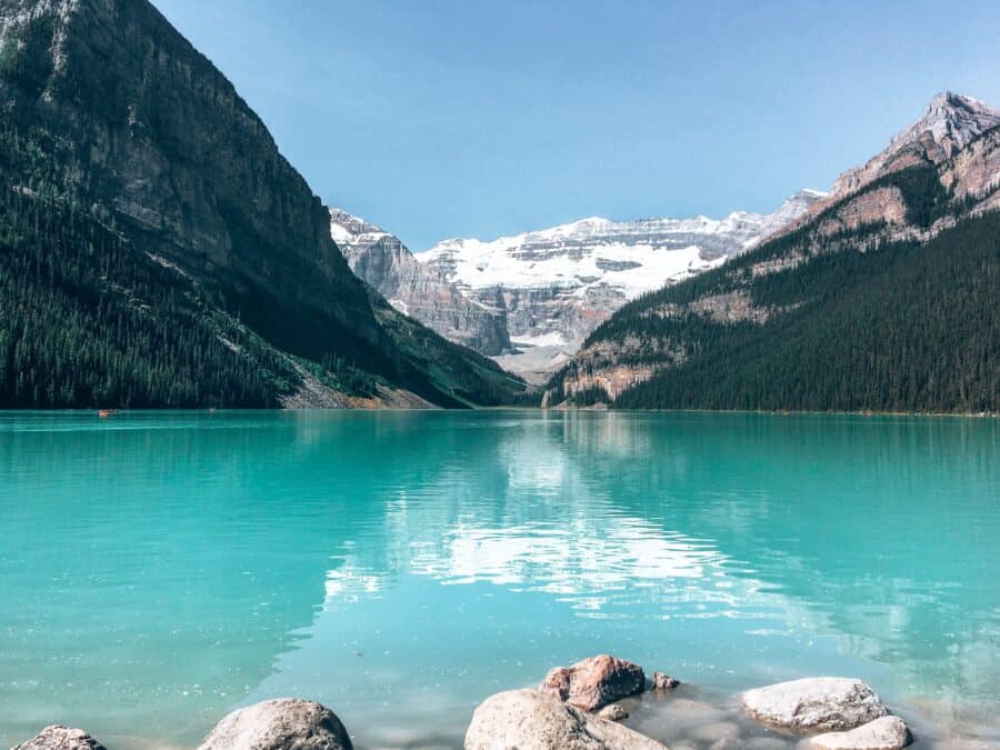 Lake Louise and the dramatic backdrop of Victoria Glacier is one of the top lakes in Western Canada, Alberta