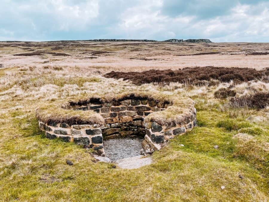 One of the old wells on our way up to Stanage Edge on the High Neb-Bamford Edge Walk in the Peak District, England