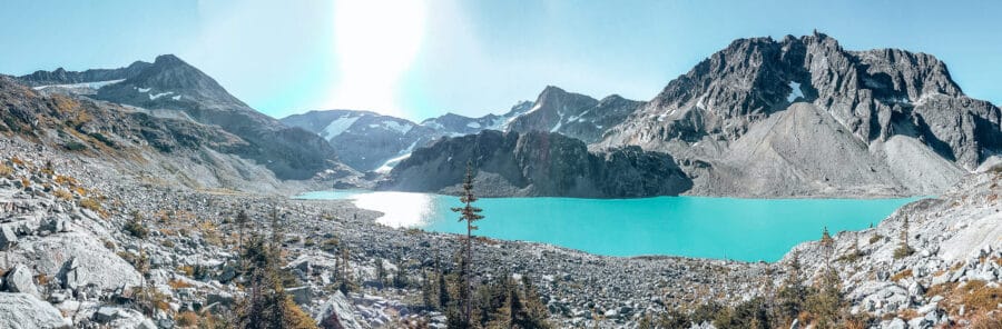 The striking turquoise Wedgemount Lake, Garibaldi Provincial Park, Whistler, British Columbia, Canada