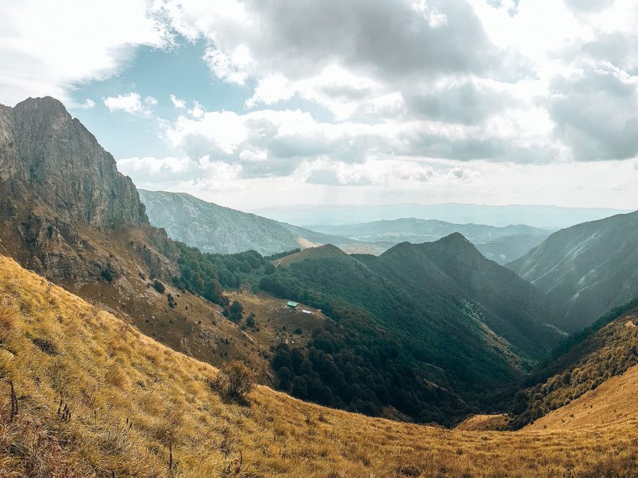 Viewing Rai Hut from far above as you hike up Botev Peak is one of the best things to do in Bulgaria