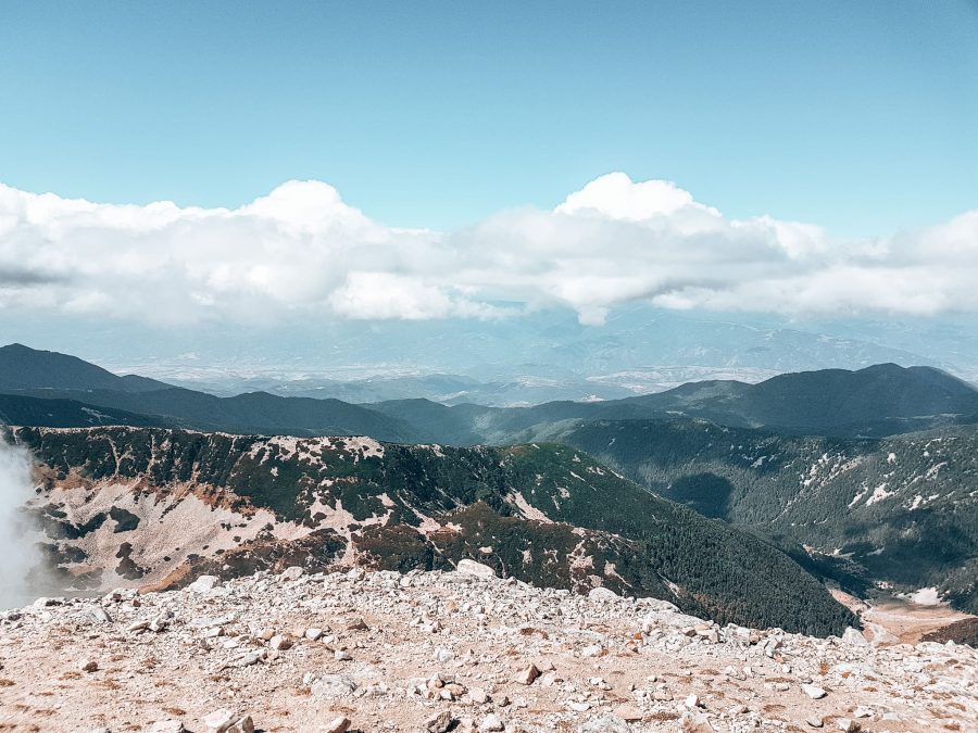 Panoramic view from Mount Vihren Summit over Pirin National Park, Bansko, Bulgaria