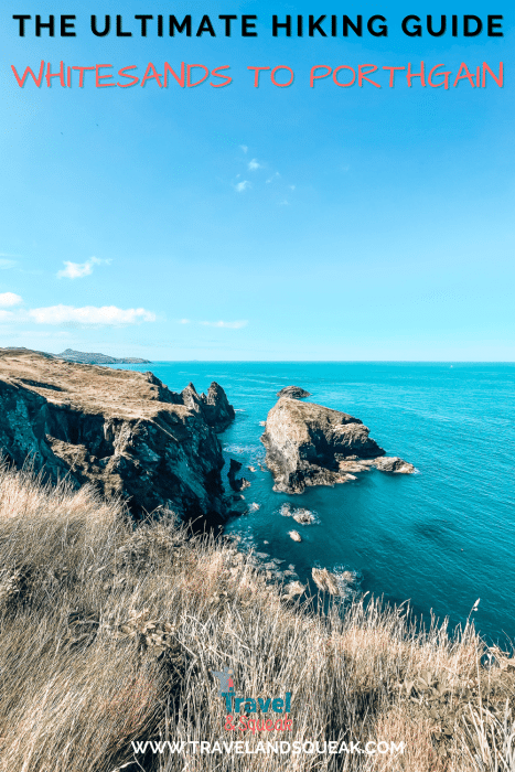 A pin on a guide to Whitesands to Porthgain with an image