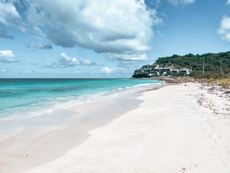 White sand and turquoise ocean at Darkwood Beach, Antigua