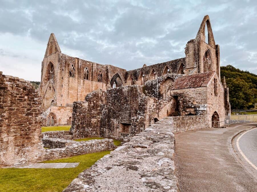 A close up of the magnificent Tintern Abbey ruins, Wye Valley, Wales