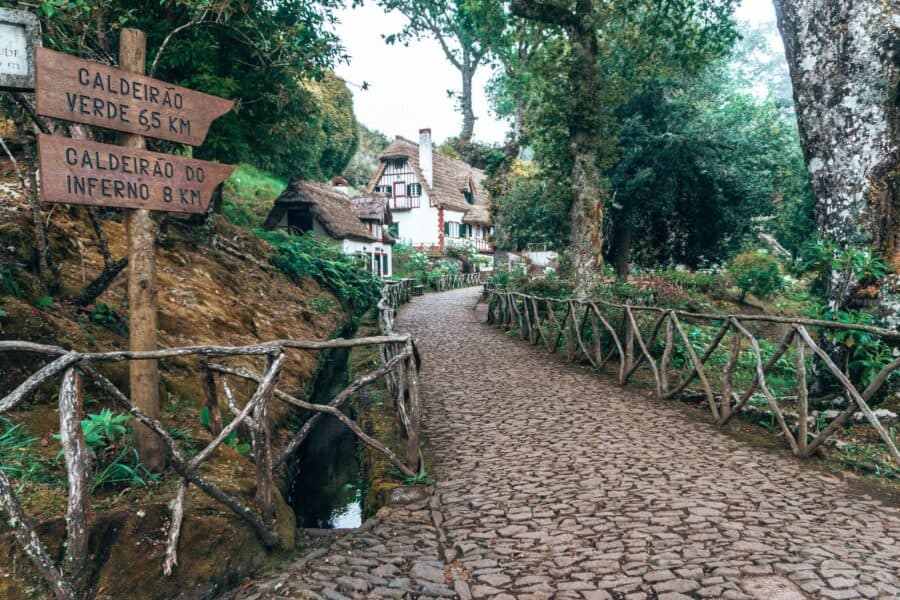 The narrow cobbled streets leading up to Queimadas House, Caldeirão Verde, Madeira, Portugal