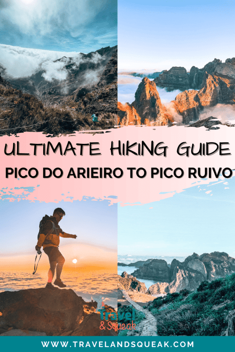 A pin on Pico do Arieiro to Pico Ruivo, best hikes in Madeira, Portugal