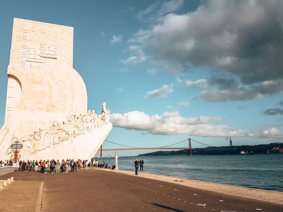 The imposing Padrão dos Descobrimentos on the edge of the ocean in Belem, places you must see in Lisbon