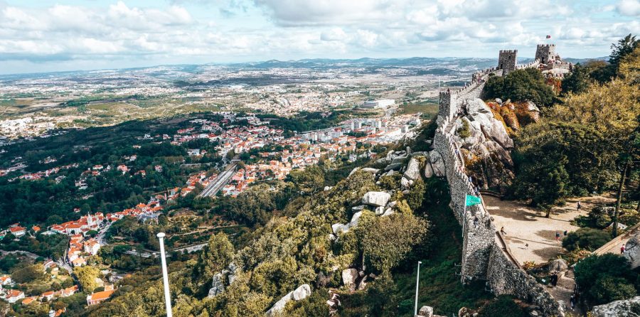 Vast views from Castelo dos Mouros across the surrounding countryside of Sintra, places to visit near Lisbon