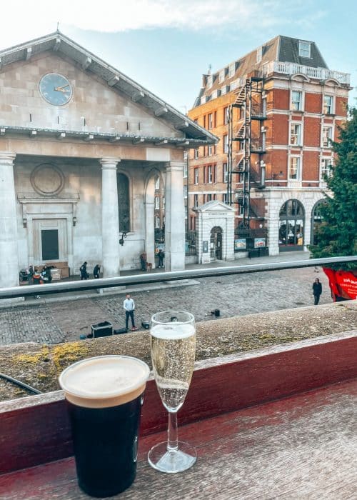 Sitting at the Punch and Judy rooftop overlooking the Covent Garden performers is one of the best free things to do in London, England, UK