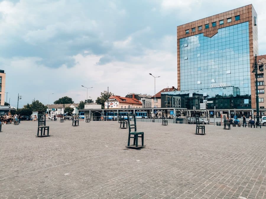 The thought-provoking chairs at Ghetto Heroes Square, things to do in Krakow, Poland