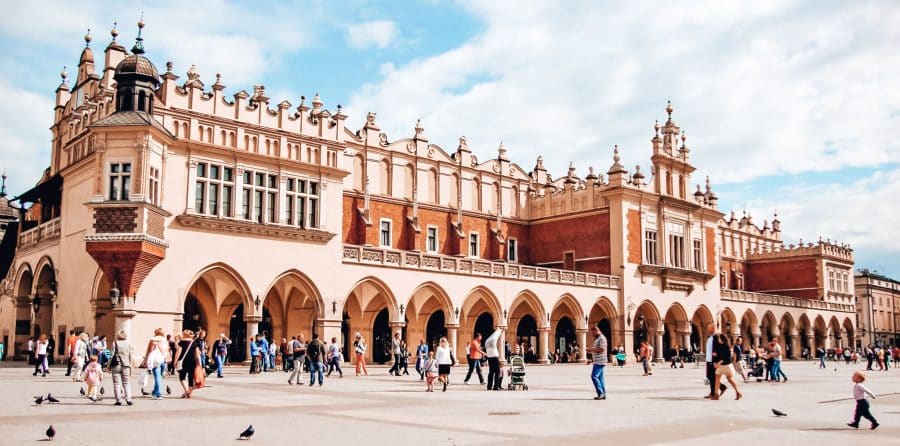 The architecturally beautiful Cloth Hall in Krakow's Main Square