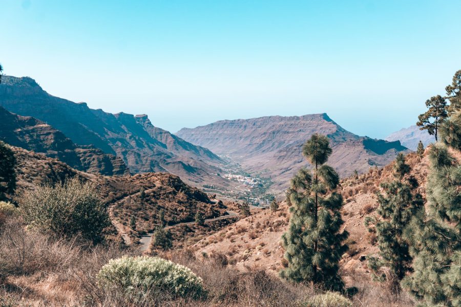 Stopping at a viewpoint while driving in the mountains on our Gran Canaria itinerary, Spain