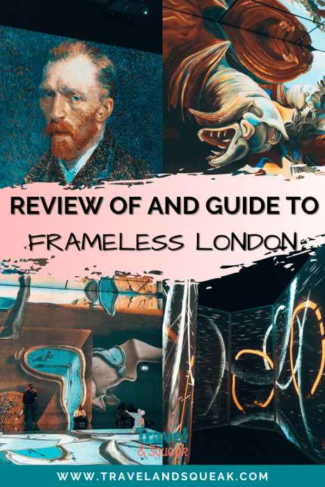 A pin of our Frameless London Review with images of different artwork in the galleries