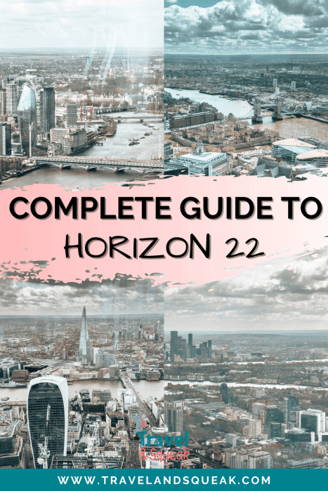 Pin on Horizon 22 with images of the London skyline, Tower Bridge, The Shard, River Thames, Canary Wharf and Millennium Bridge