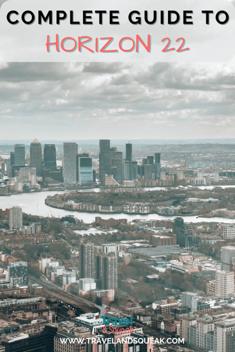 Pin on Horizon 22 with an image of Canary Wharf on the bendy River Thames, London, England