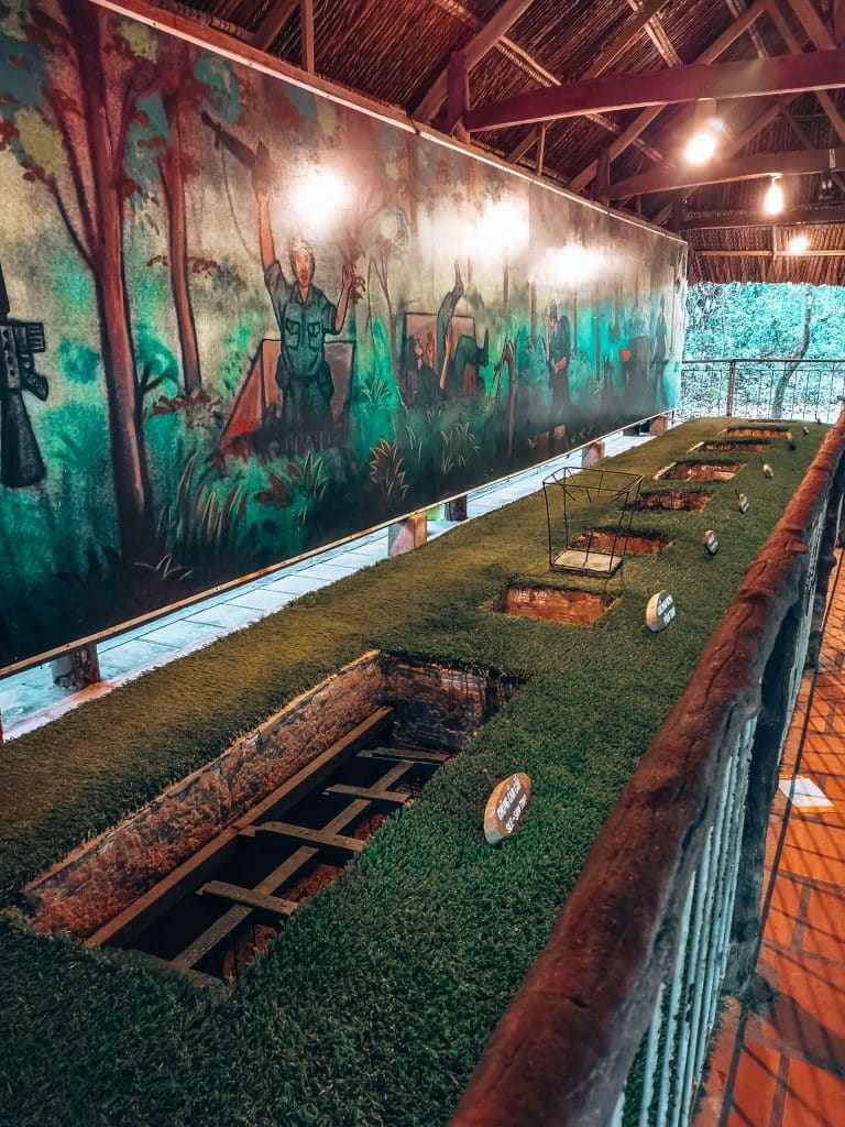 Demonstration of traps at the Cu Chi Tunnels, Ho Chi Minh City, Vietnam