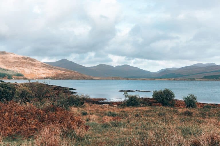 The vast Loch Na Keal with a dramatic mountain backdrop, things to do on the Isle of Mull, Scotland