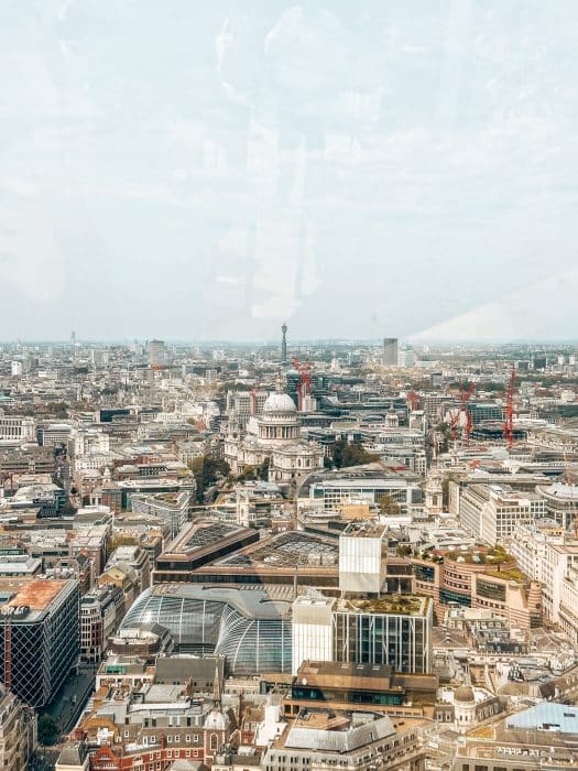 View across London with St Paul's Cathedral from the Sky Garden is one of the best views of London