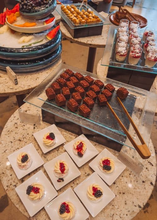 A selection of desserts at Nobu Weekend Brunch Buffet, Shoreditch, London