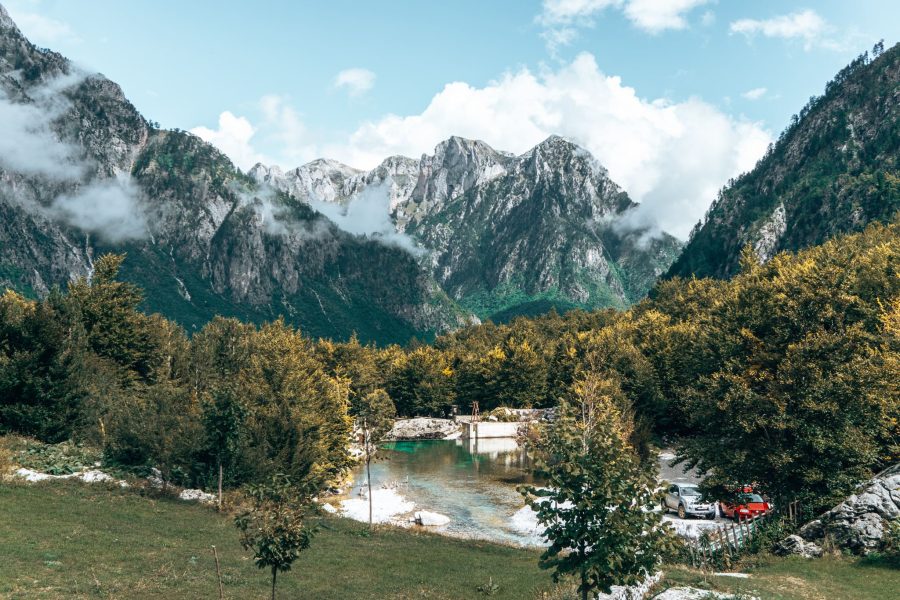 Majestic mountain peaks looking out from Guesthouse Arben Selimaj, Valbona to Theth Hike