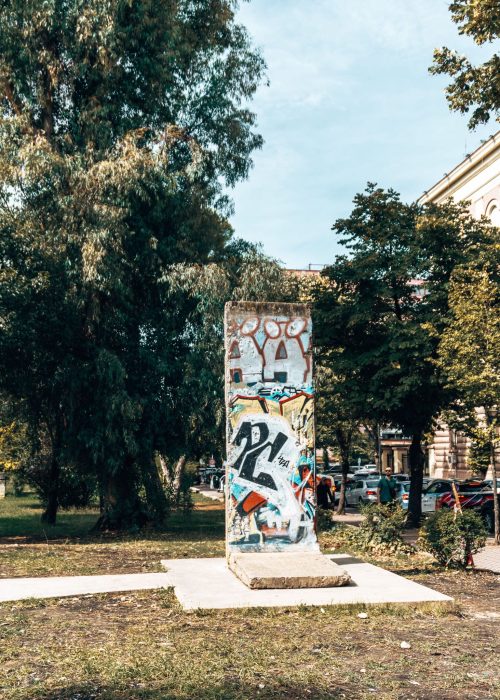 A section of the Berlin Wall in a park in Tirana, Albania