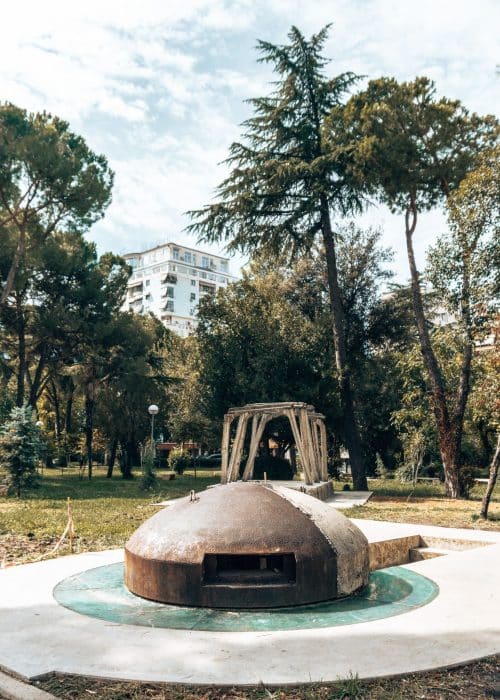 An old bunker in a park, top things to do in Tirana, Albania