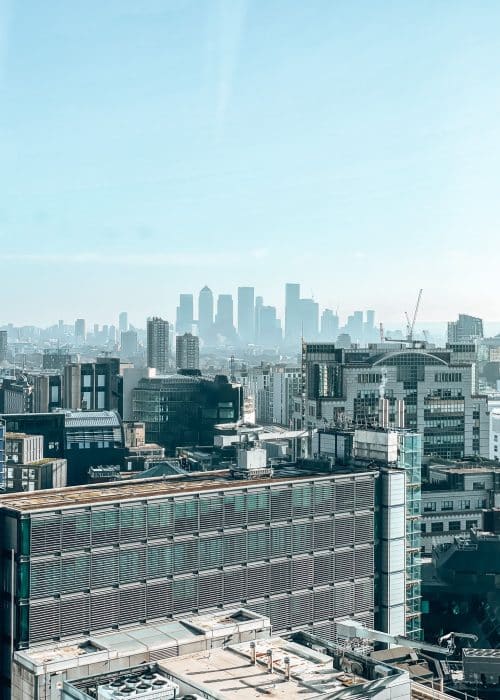 View of Canary Wharf across London from the Garden at 120 Fenchurch Street, London itinerary