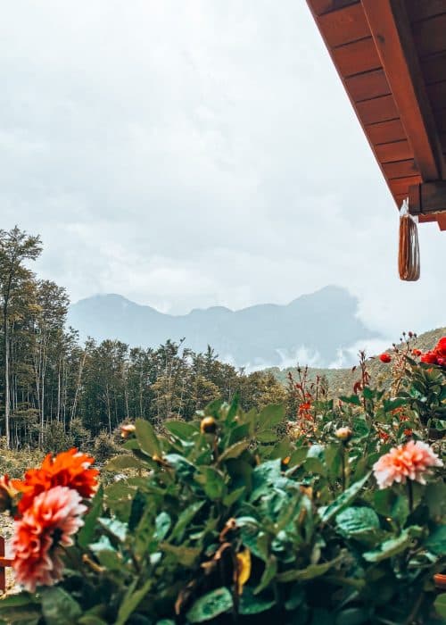 Looking out from a cafe on the hike from Valbona to Theth to the surrounding mountains