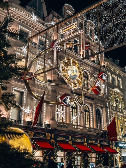 Cartier's cosmic-theme exterior, best Christmas decorations in London 2025