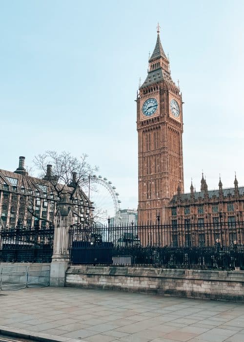 Big Ben towering above the London Eye, London Eye, 4 Day London Itinerary