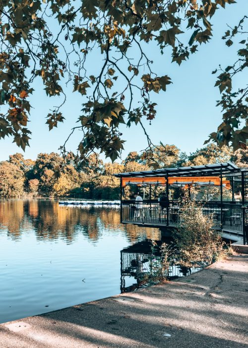 Pavilion Cafe sat overlooking the beautiful Victoria Park Lake, East London Itinerary