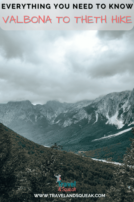 A pin on the Valbona to Theth Hike, Albania with an image of the Valbona Pass