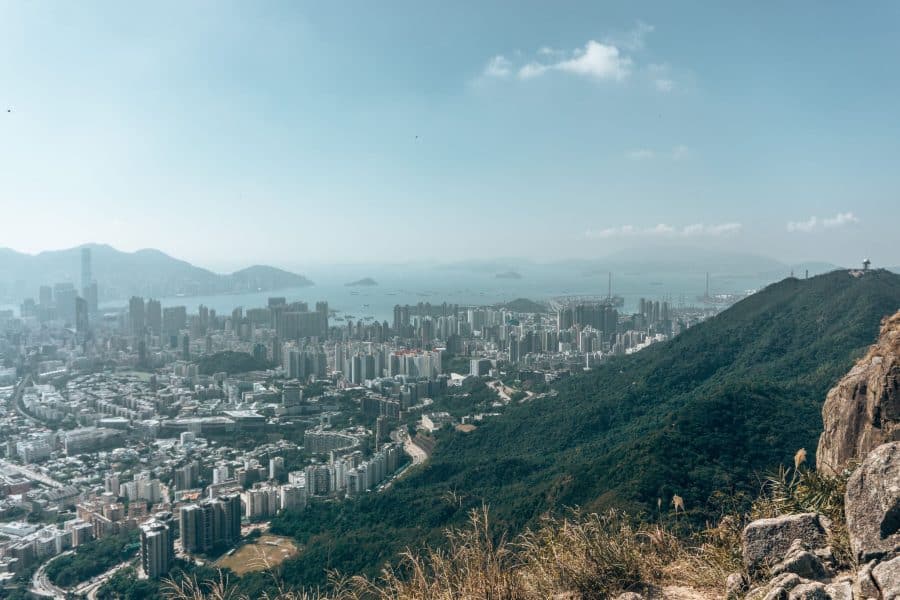 Looking out over Hong Kong from Lion Rock